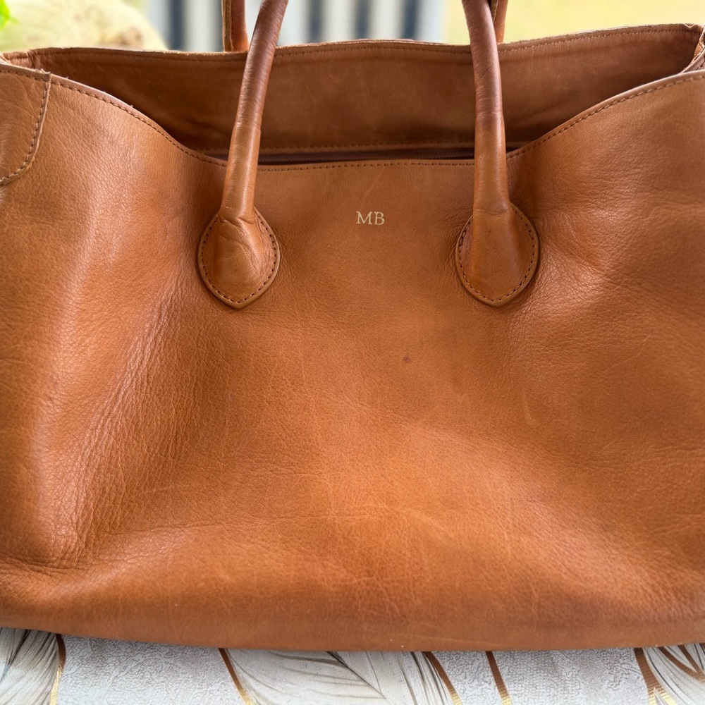 Mark & Graham Tan Leather Elisabetta Slouch Leather Tote Bag Made in Italy 🇮🇹 - Picture 10 of 12